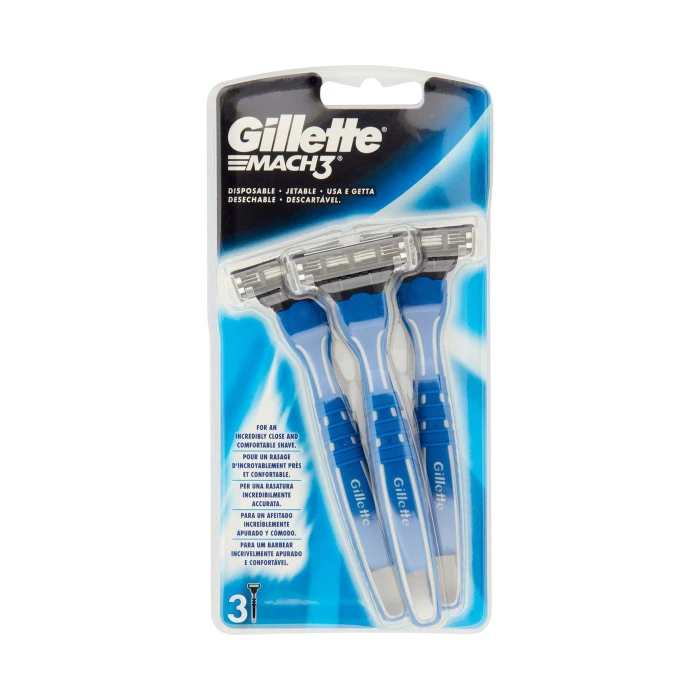 Gillette Rasoio da Uomo Usa e Getta Mach3, 3 Rasoi