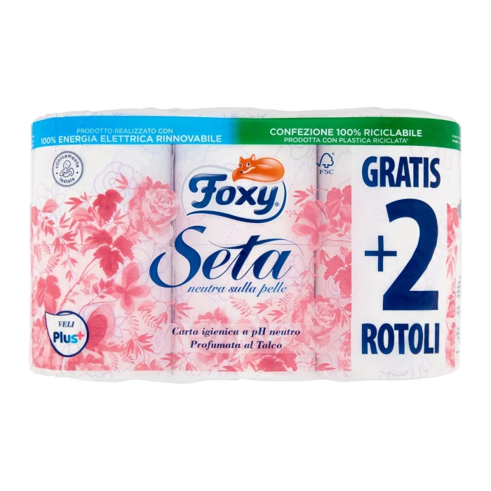 Foxy Seta Carta igienica 2 veli decorata 4+2 maxi rotoli