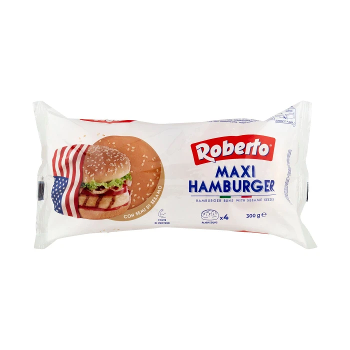 Roberto Maxi Hamburger con Semi di Sesamo 4 Panini 300 g