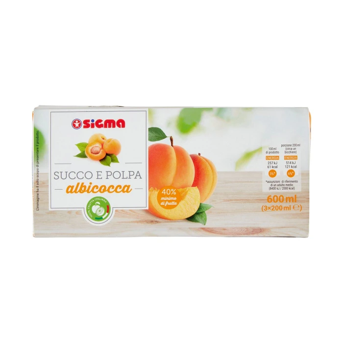 Sigma Succo e Polpa albicocca 3 x 200 ml