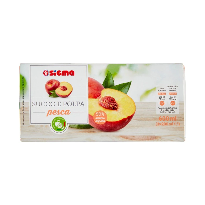 Sigma Succo e Polpa pesca 3 x 200 ml