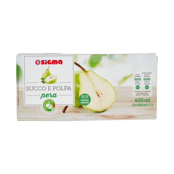 Sigma Succo e Polpa pera 3 x 200 ml