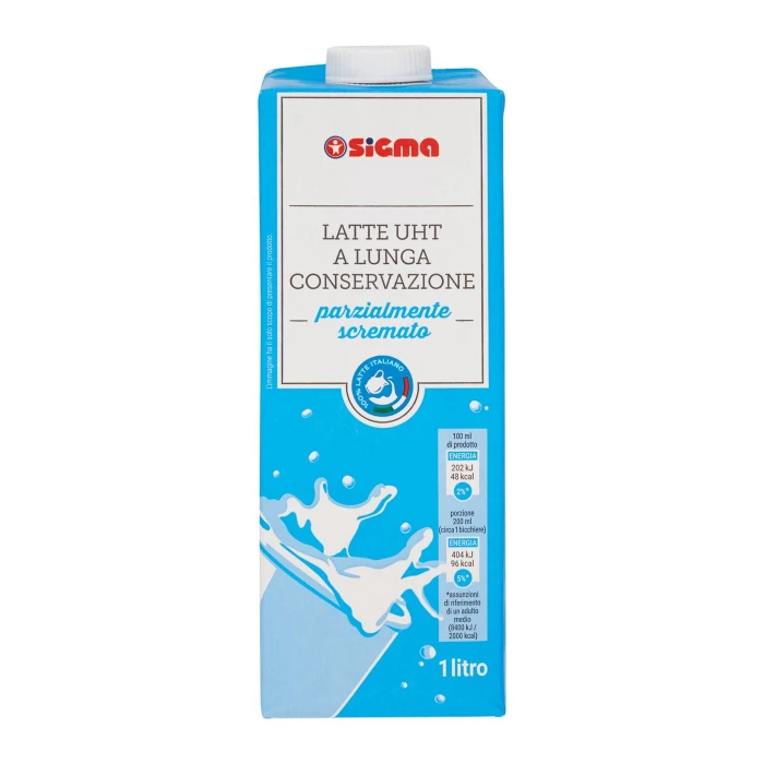 Sigma Latte UHT a Lunga Conservazione parzialmente scremato100% Latte Italiano 1 litro
