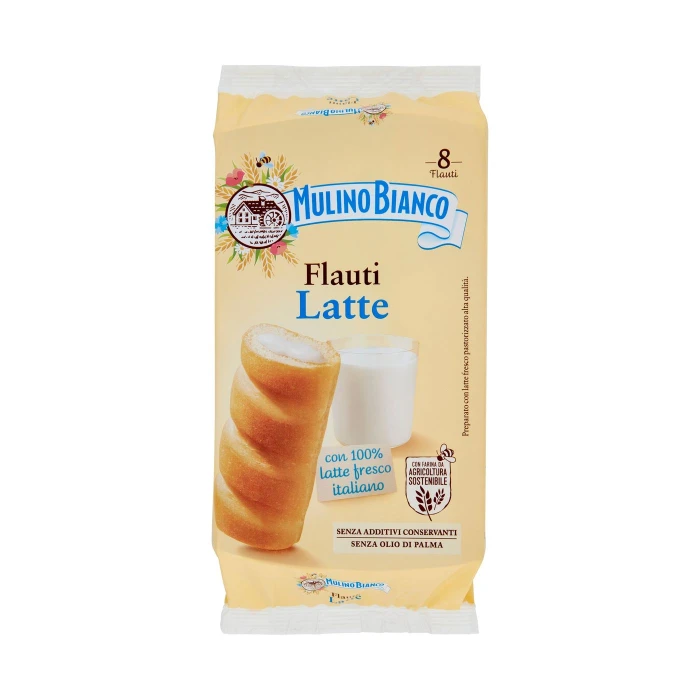 Mulino Bianco Flauti Latte Merenda con 100% Latte Fresco Italiano 280g