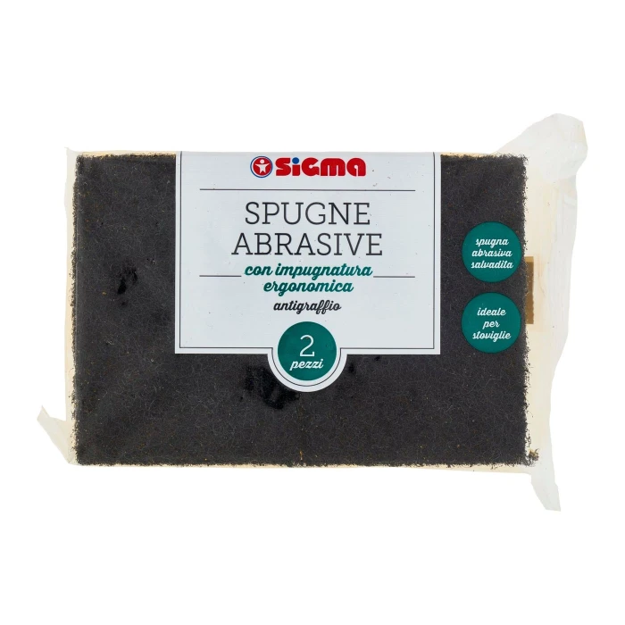 Sigma Spugne Abrasive con impugnatura ergonomica antigraffio 2 pz