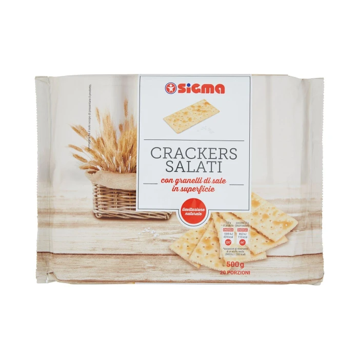 Sigma Crackers Salati con granelli di sale in superficie 20 x 25 g