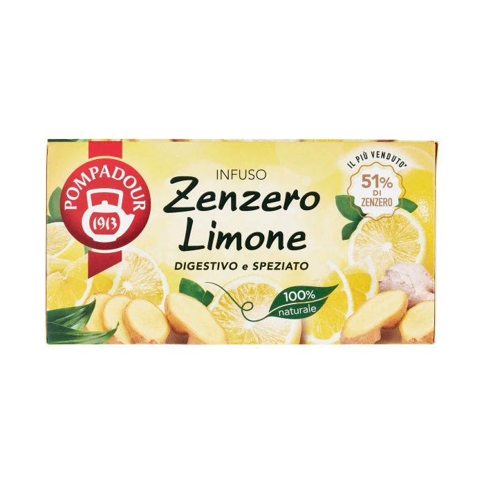 Pompadour Infuso Zenzero Limone 20 x 1,8 g
