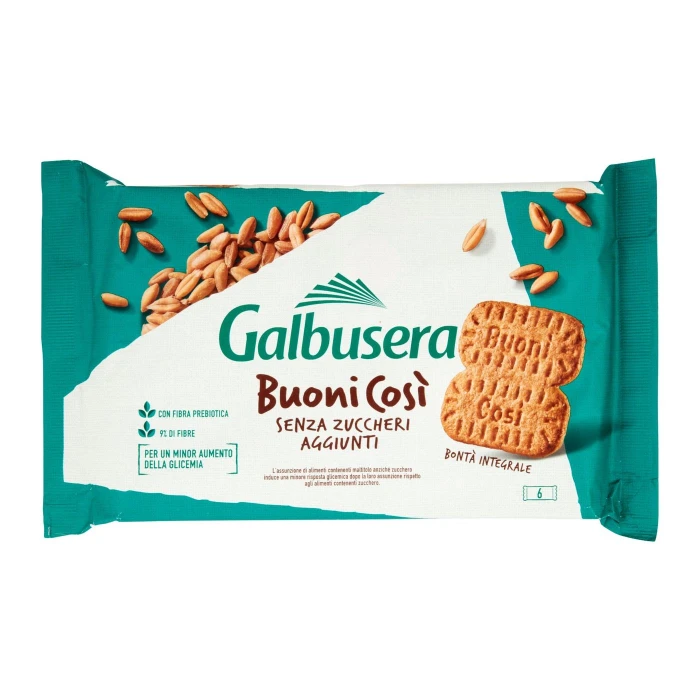 Galbusera BuoniCosi Senza Zuccheri Aggiunti Integrale Latte 6 x 50 g