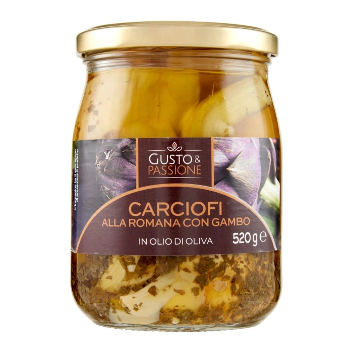 Gusto & Passione Carciofi alla Romana con Gambo in Olio di Oliva 520 g