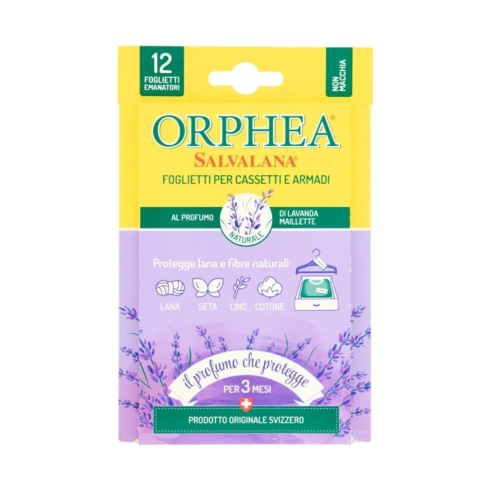 Orphea Salvalana Foglietti per Cassetti e Armadi al Profumo di Lavanda Maillette 12 pz