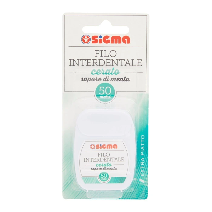 Sigma Filo Interdentale cerato sapore di menta 50 metri