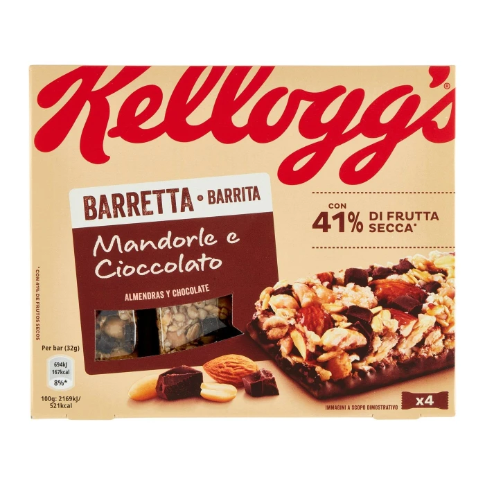 Kellogg's Barretta Mandorle e Cioccolato 4 x 32 g