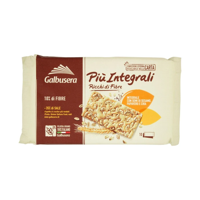 Galbusera PiùIntegrali Ricchi di Fibre 10 x 38 g