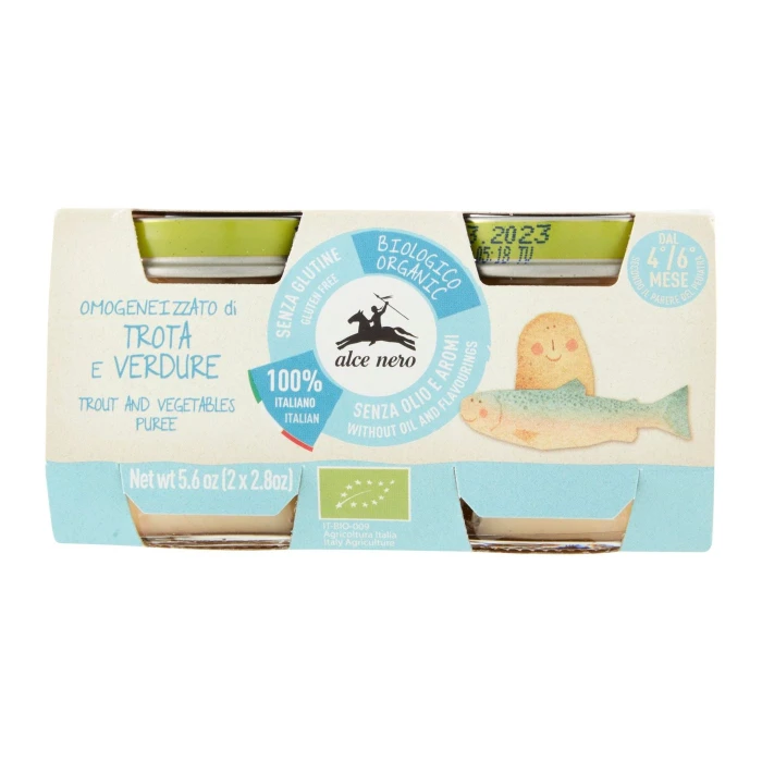 alce nero Omogeneizzato di Trota e Verdure 2 x 80 g