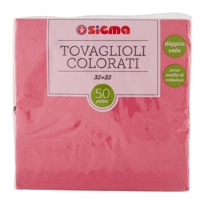 Sigma Tovaglioli Colorati 33x33 rosa 50 pz