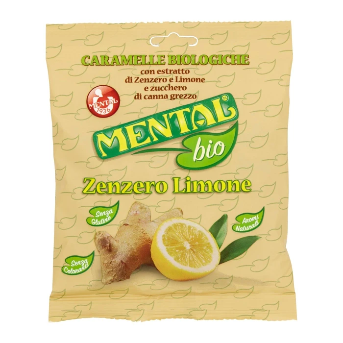 Mental bio Caramelle Biologiche Zenzero Limone 90 g