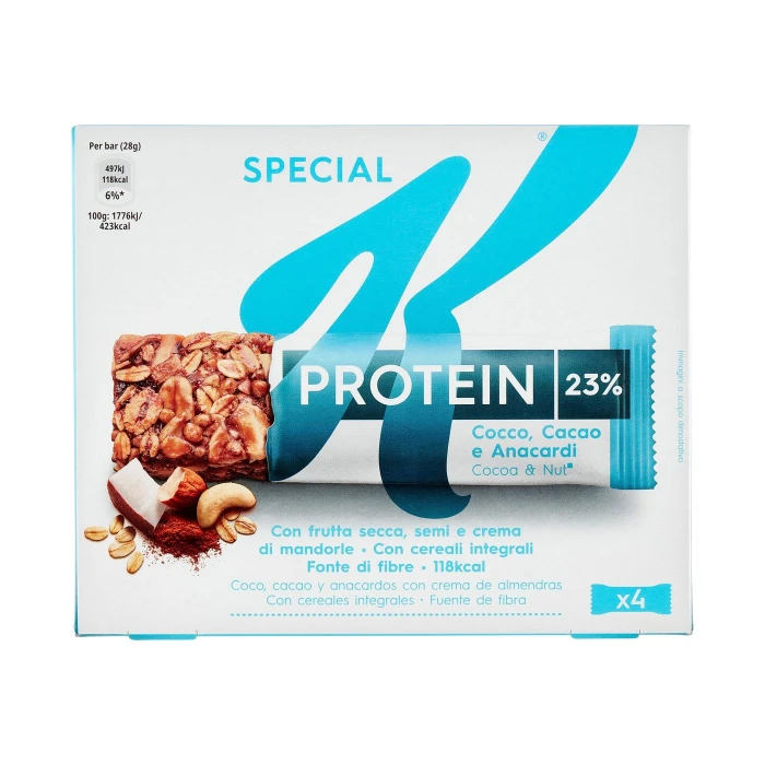 Kellogg's Special K Protein 23% Cocco, Cacao e Anacardi 4 x 28 g