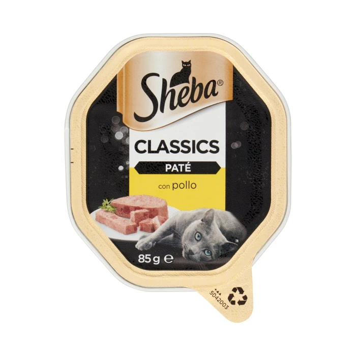 Sheba Paté Classics Cibo Umido Gatto in Vaschetta con Pollo 85 g
