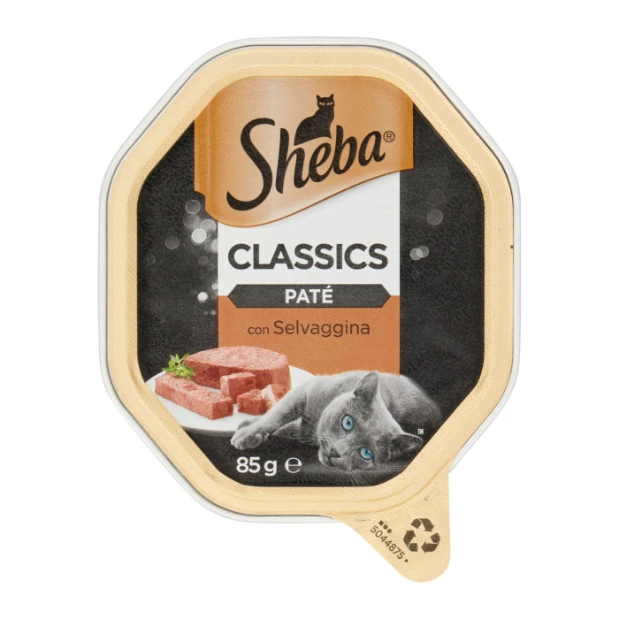 Sheba Paté Classics Cibo Umido Gatto in Vaschetta con Selvaggina 85 g
