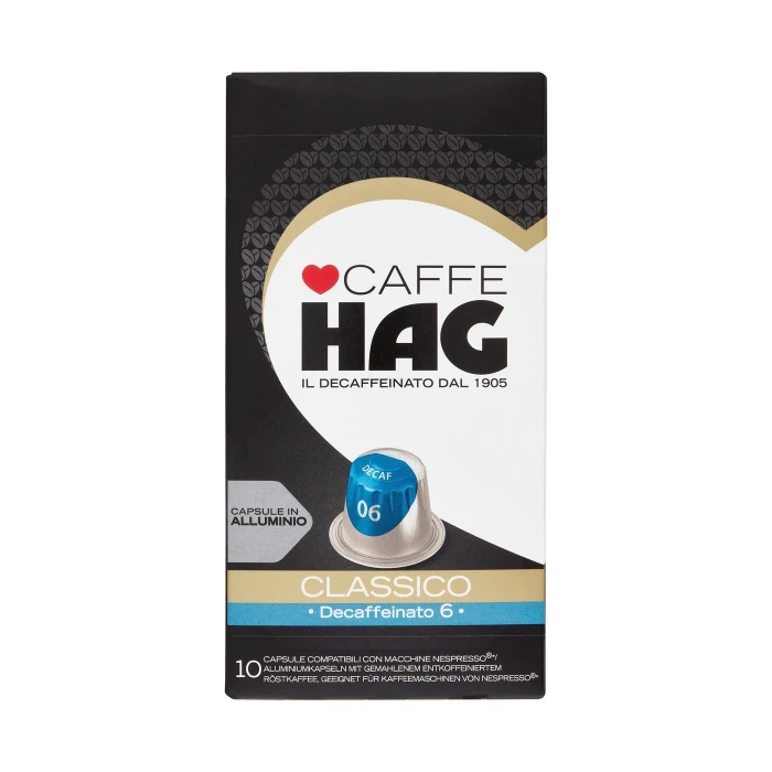 Caffè HAG Classico Decaffeinato 6 10 Capsule Compatibili con Macchine Nespresso* 52 g