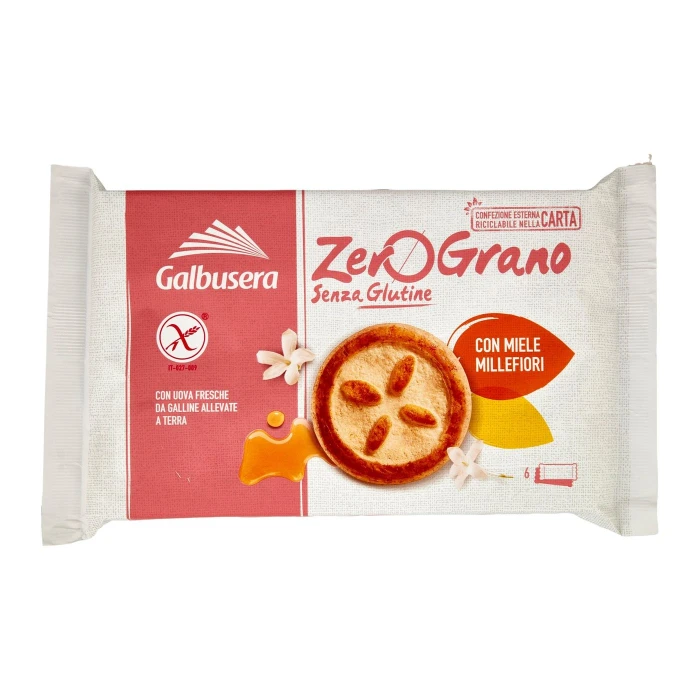 Galbusera ZeroGrano Senza Glutine con Miele Millefiori 6 x 36,7 g