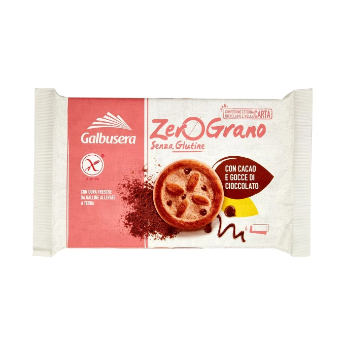 Galbusera ZeroGrano Senza Glutine con Cacao e Gocce di Cioccolato 6 x 36,7 g