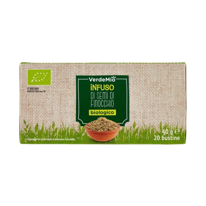 VerdeMio Infuso di Semi di Finocchio Biologico 20 bustine 40 g