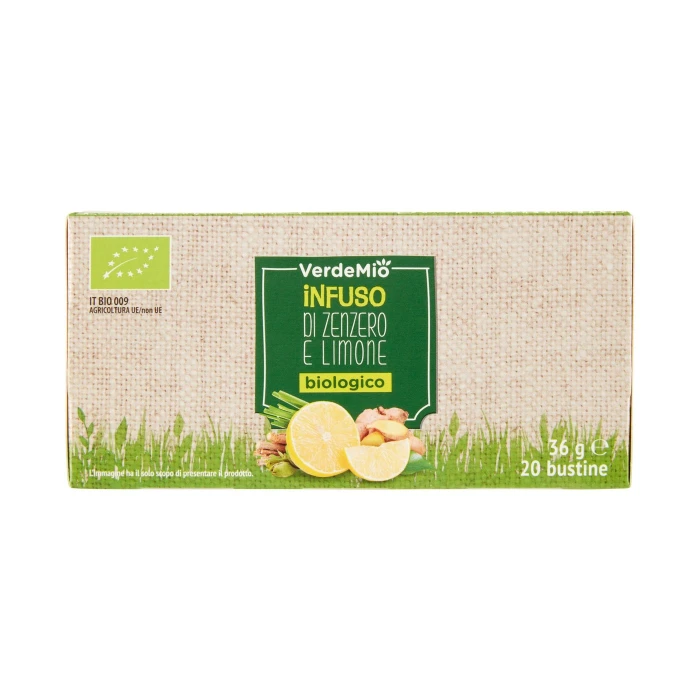 VerdeMio Infuso di Zenzero e Limone biologico 20 bustine 36 g