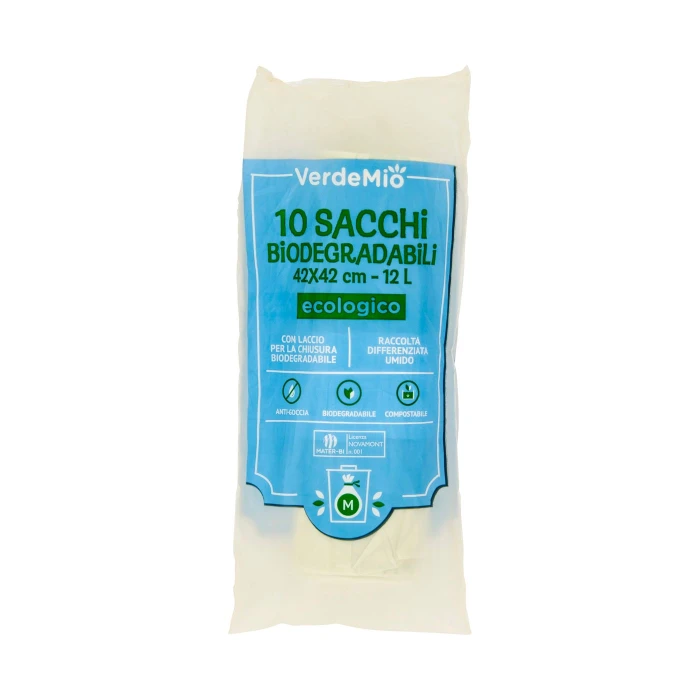 VerdeMio Sacchi Biodegradabili 42x42 cm 12 L ecologico 10 pz