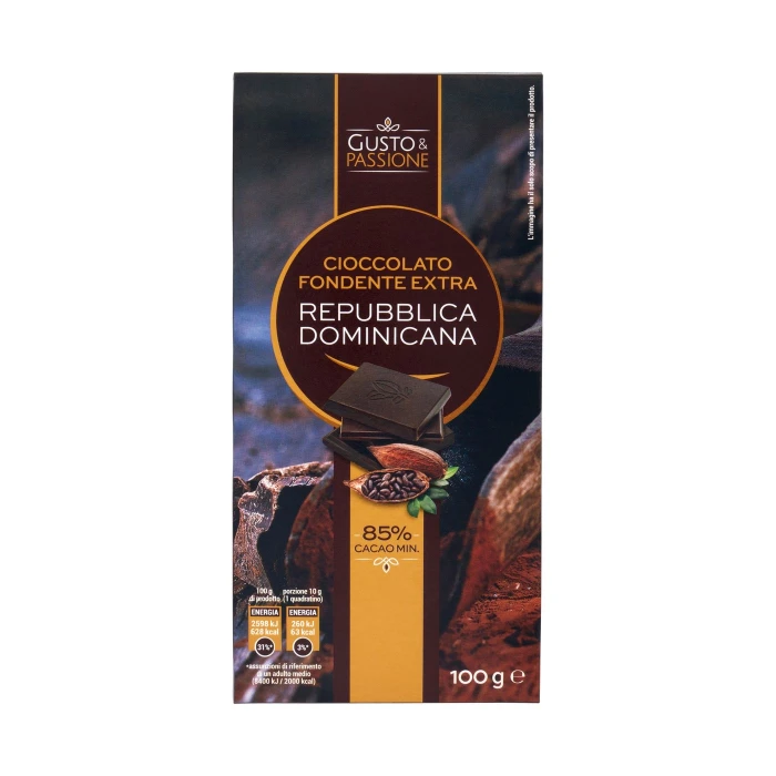 Gusto & Passione Cioccolato Fondente Extra Repubblica Dominicana 100 g