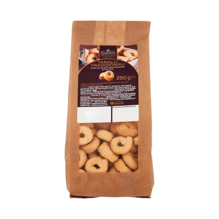 Gusto & Passione Taralli Tradizionali con Olio Extravergine di Oliva 250 g