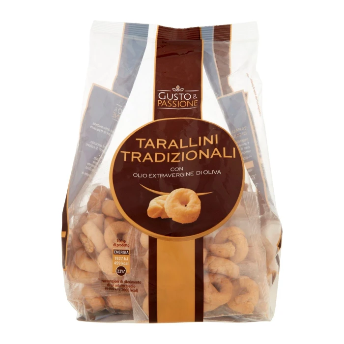 Gusto & Passione Tarallini Tradizionali con Olio Extravergine di Oliva 8 x 50 g