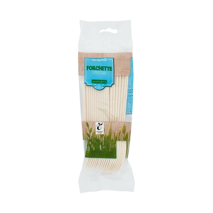 VerdeMio Forchette Compostabili ecologico 20 pz