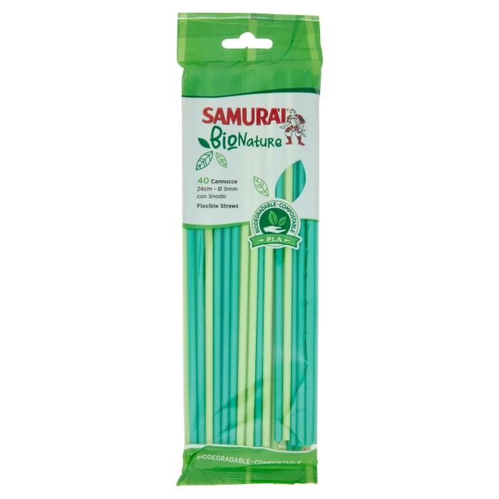 Samurai BioNature Cannucce 24cm - Ø 5mm con Snodo 40 pz