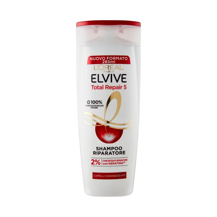 L'Oréal Paris Shampoo Elvive Total Repair 5, Per Capelli Danneggiati, 285 ml