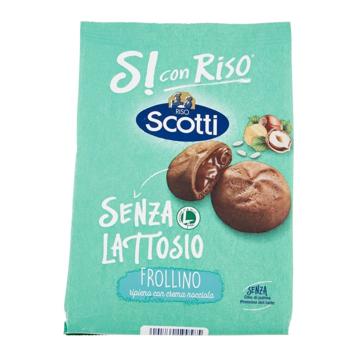 Riso Scotti Si con Riso Senza Lattosio Frollino ripieno con crema nocciola 200 g