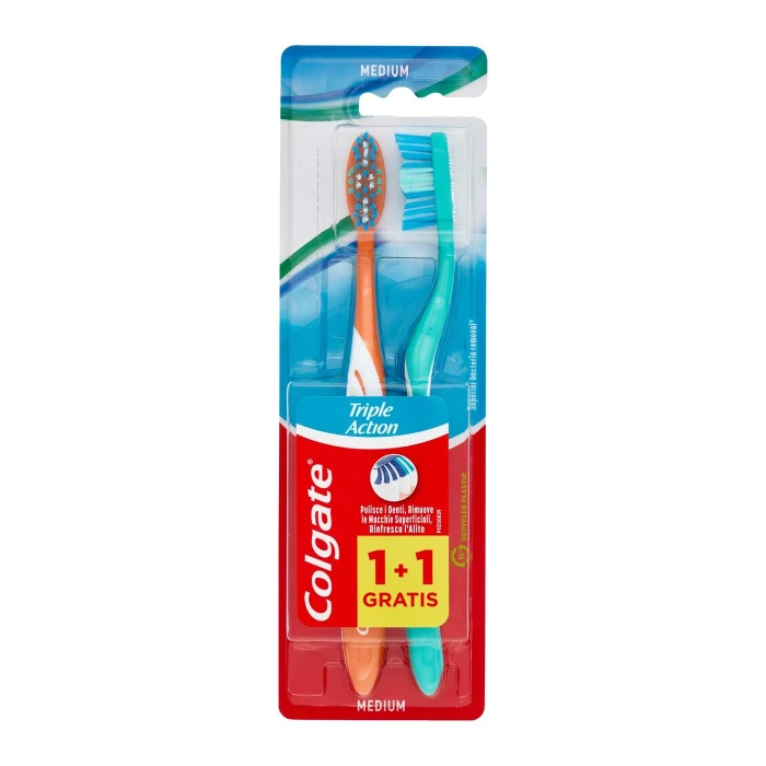 Colgate spazzolino Triple Action, medio, 2 pezzi