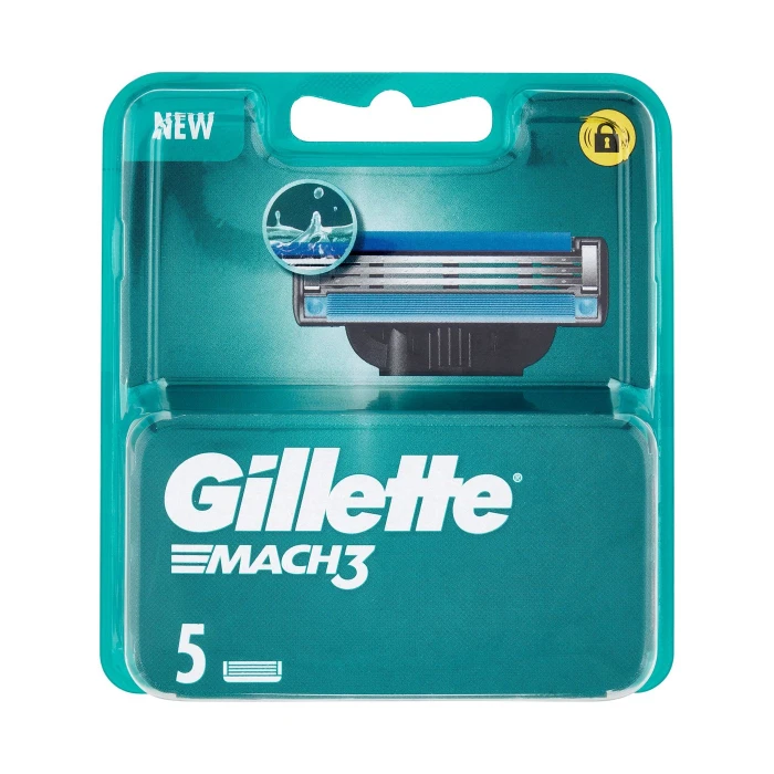 Gillette Lamette Rasoi Uomo Mach3 per Rasoio a 3 Lame, Confezione da 5 Lamette Barba