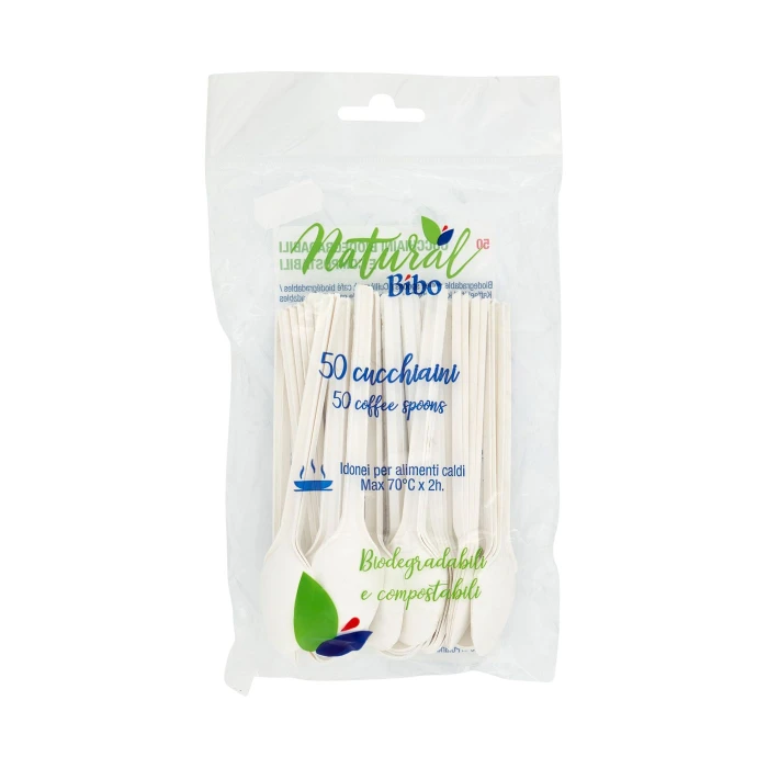Natural Bibo cucchiaini Biodegradabili e compostabili 50 pz