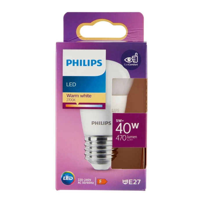Philips Led sfera 40W E27 2700K non dim