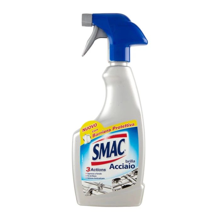 Smac - Brilla Acciaio Spray, Detergente per Superfici in Acciaio, Azione Lucidante 520 ml