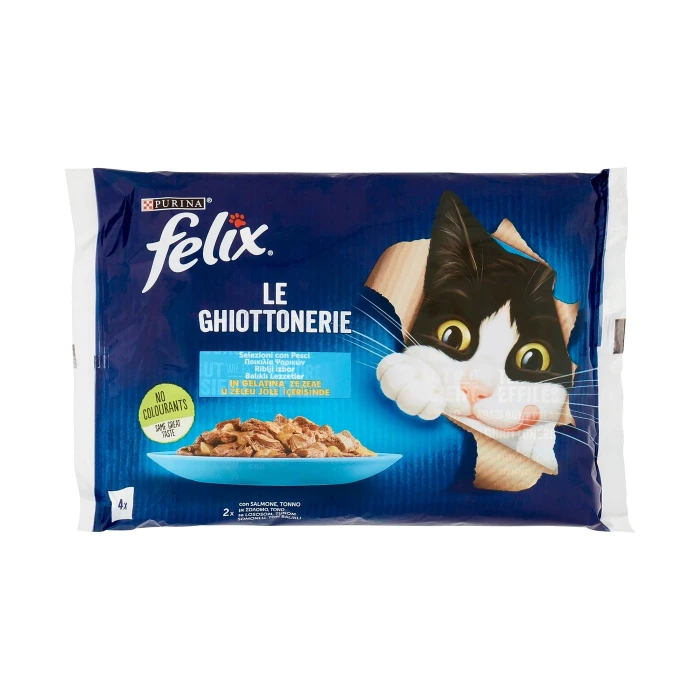 FELIX Le Ghiottonerie Selezioni con Pesci in Gelatina (Salmone & Tonno) 4 x 85 g