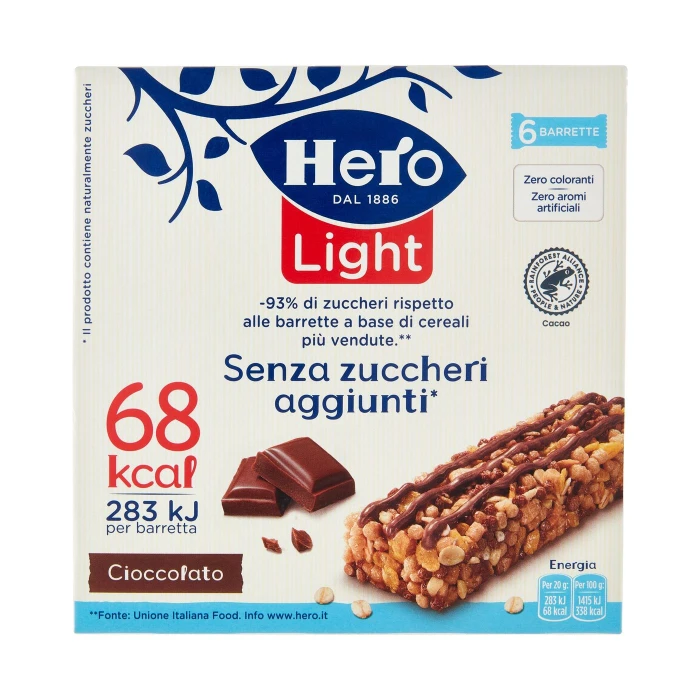 Hero Light Barrette Cioccolato 6 x 20 g