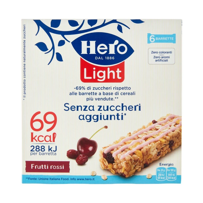 Hero Light Barrette Frutti rossi 6 x 20 g