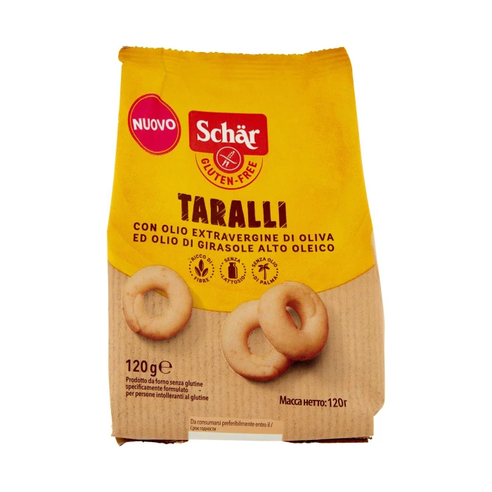 Schär Taralli con Olio Extravergine di Oliva ed Olio di Girasole Alto Oleico 120 g