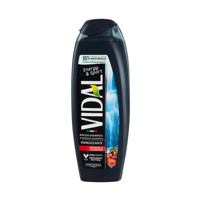 Vidal Energy & Sport Doccia Shampoo Ginseng e Guaranà 250 ml