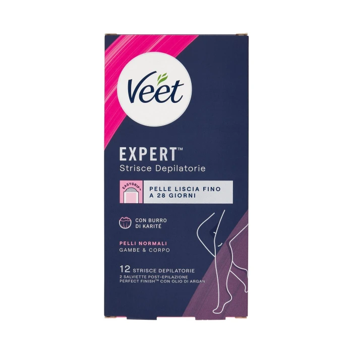 Veet Expert Strisce Corpo e Gambe Pelli Normali, 12 strisce