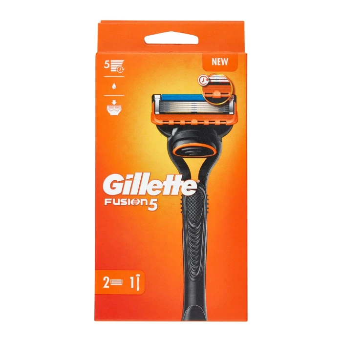Gillette Rasoio Uomo Fusion5 a 5 lame, 1 Manico + 2 Lamette Barba