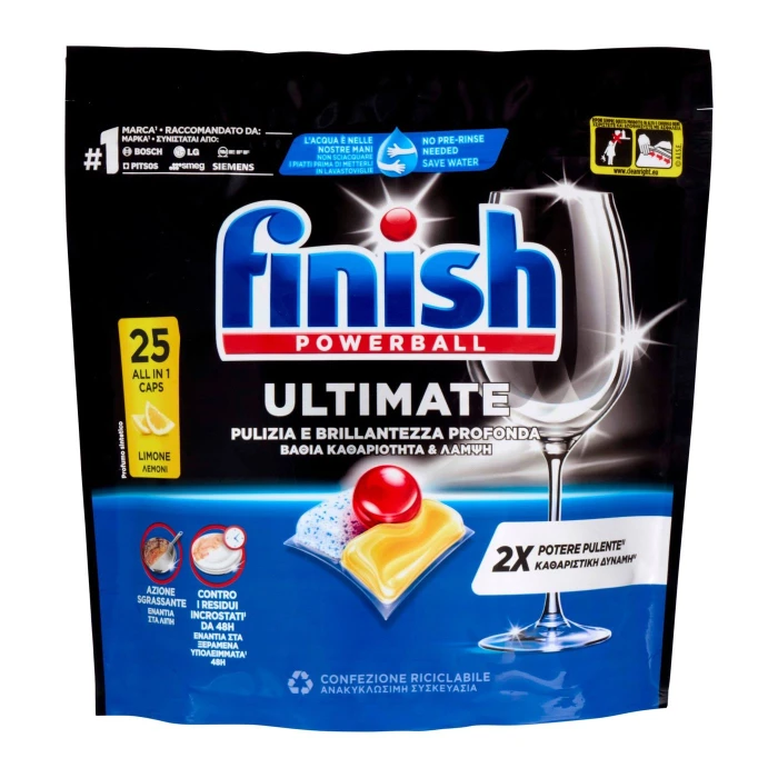 Finish Ultimate Limone pastiglie lavastoviglie 25 lavaggi 322,5 g