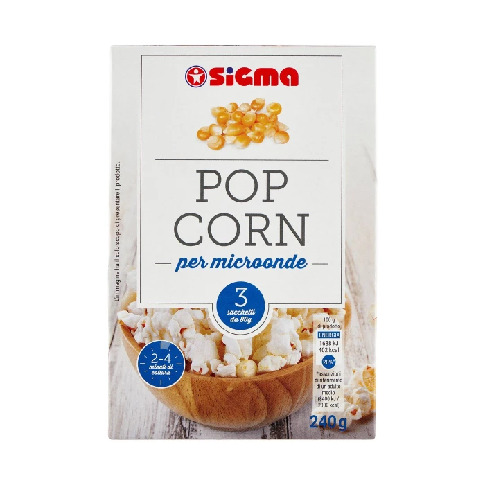 Sigma Pop Corn per microonde 3 x 80 g